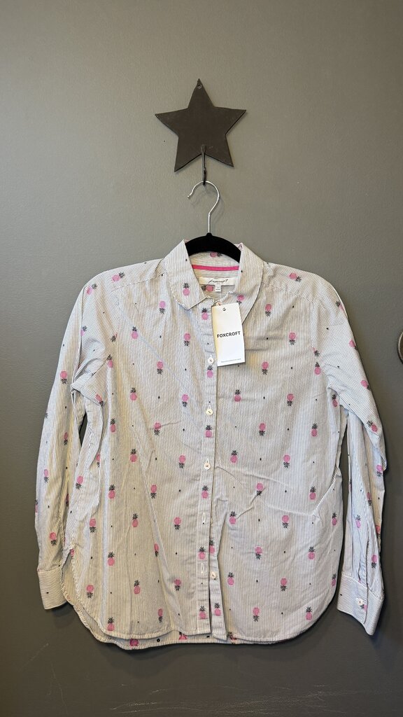 Pineapple Stripe Button Up Top