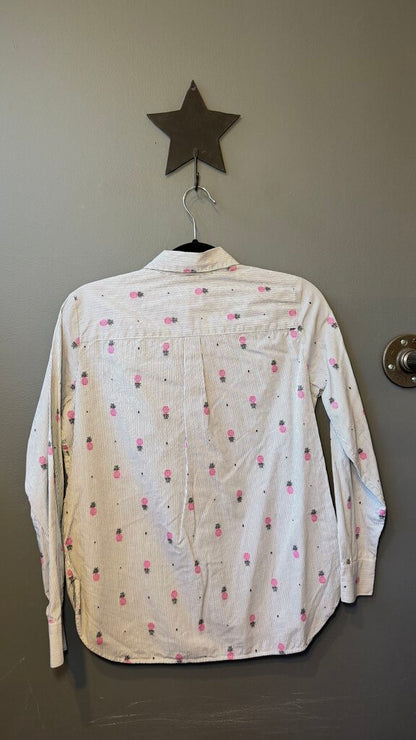 Pineapple Stripe Button Up Top