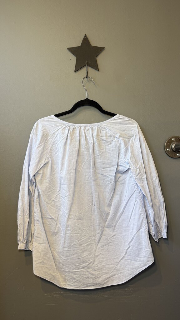 Light Chambray Notch Neck Blouse