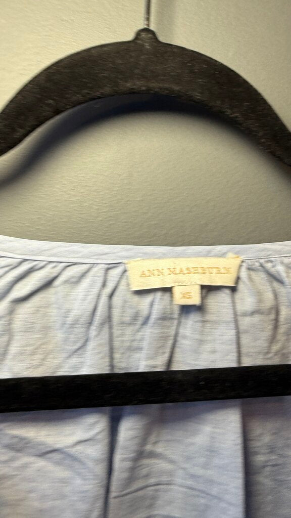 Light Chambray Notch Neck Blouse