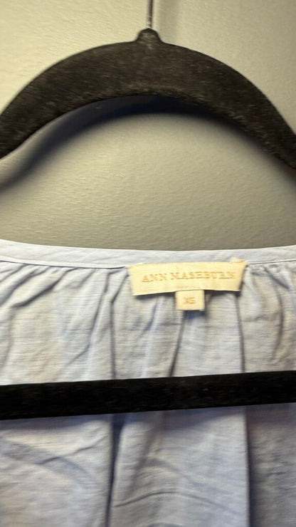 Light Chambray Notch Neck Blouse