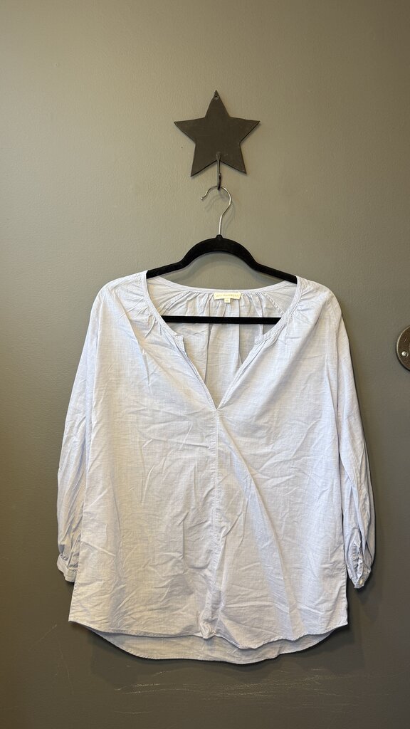 Light Chambray Notch Neck Blouse