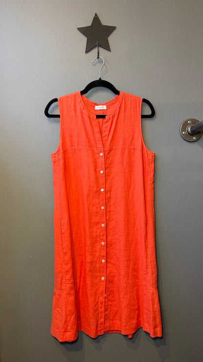 Linen Ruffle Tank Shirtdress