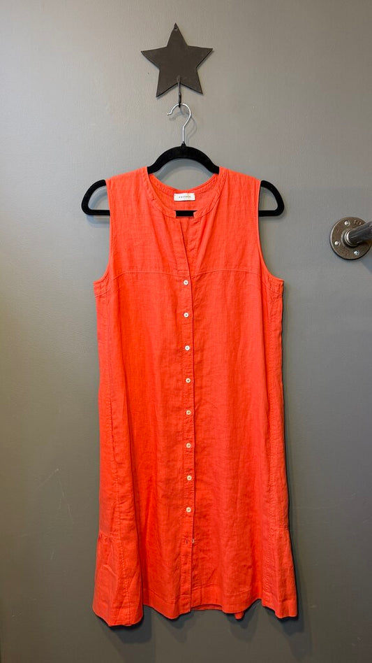 Linen Ruffle Tank Shirtdress