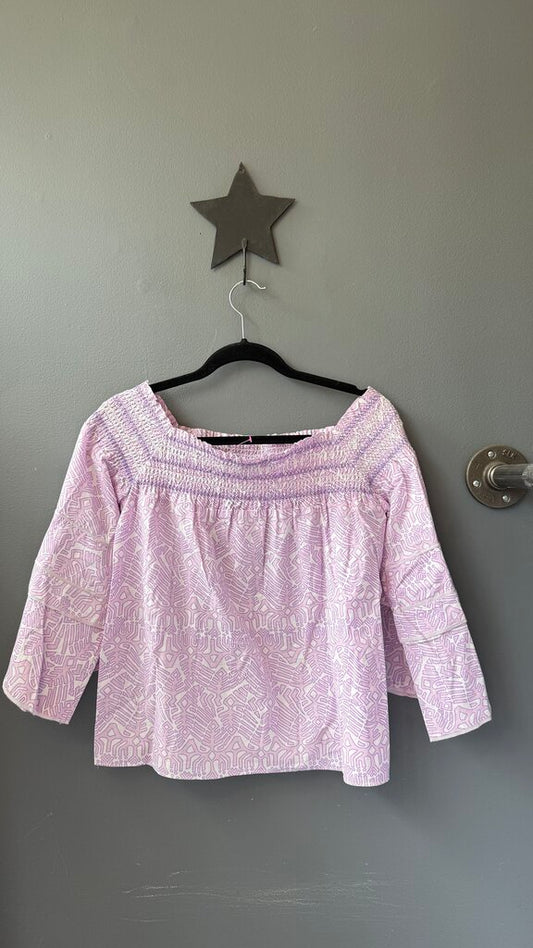 Off the Shoulder Printed Blouse