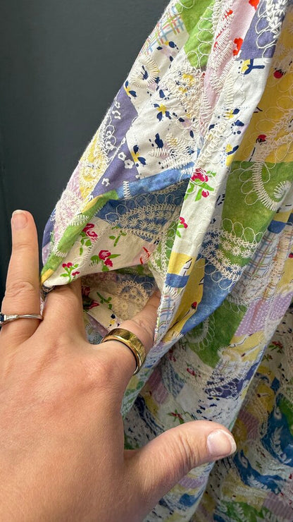 Patchwork Embroidered Midi Dress