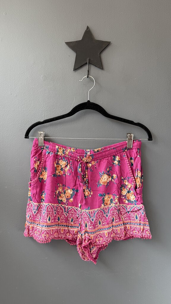 Rose Print Pull On Shorts