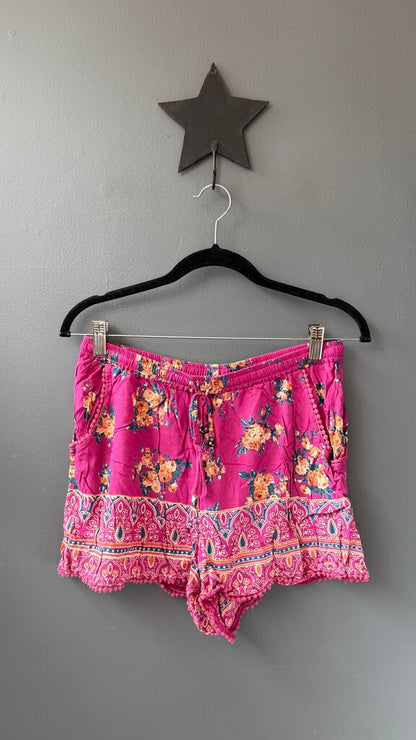 Rose Print Pull On Shorts