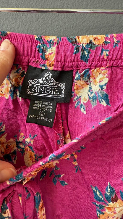 Rose Print Pull On Shorts