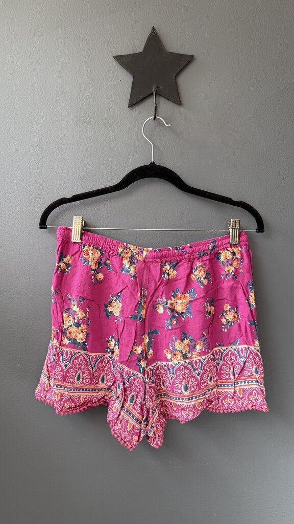 Rose Print Pull On Shorts