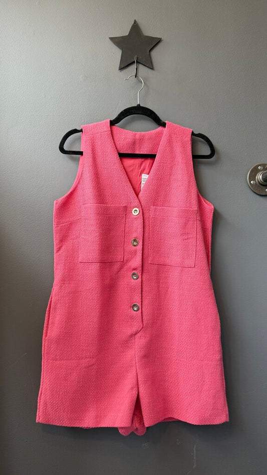 Tweed Button Front Romper