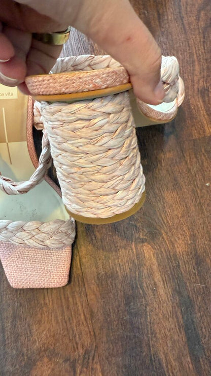 Raffia Braided Block Heel Sandals
