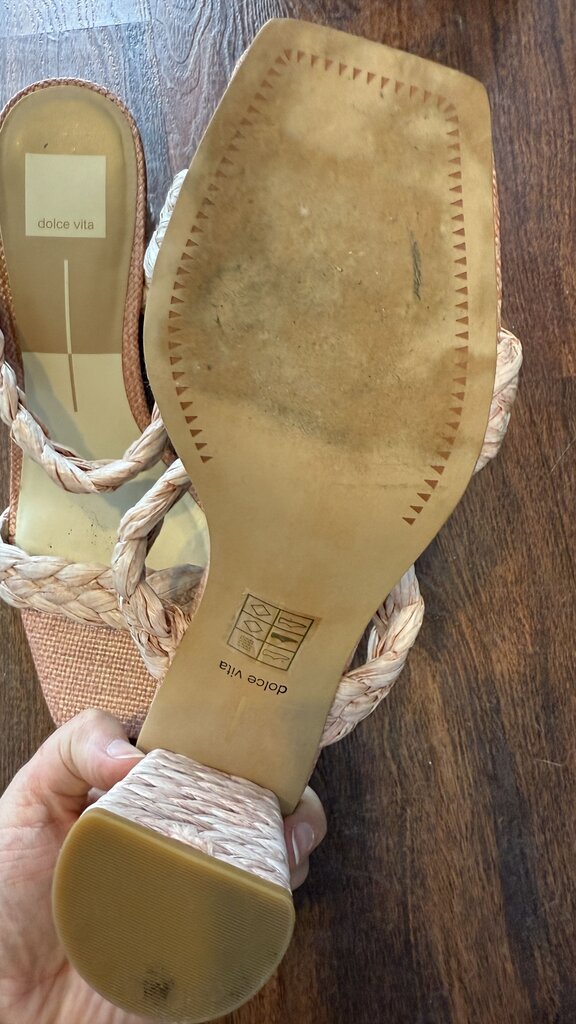 Raffia Braided Block Heel Sandals