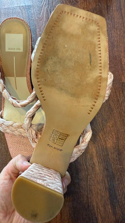 Raffia Braided Block Heel Sandals