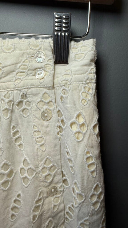 Eyelet Lace Midi Skirt