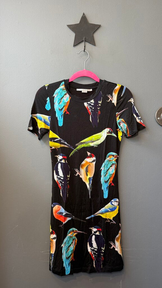 Bird Print Jersey Dress