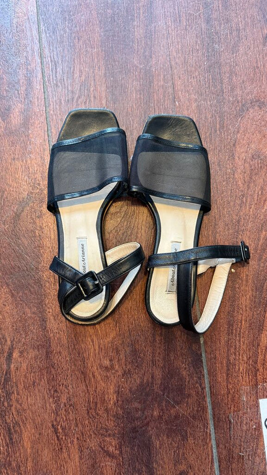 Mesh Mini Block Heel Sandals