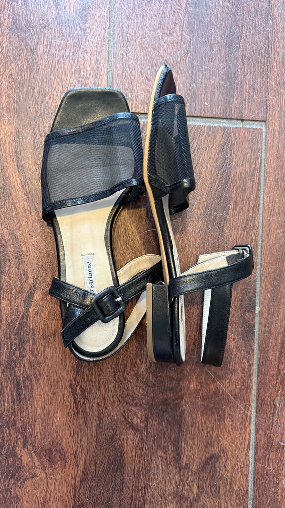 Mesh Mini Block Heel Sandals