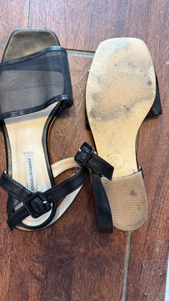 Mesh Mini Block Heel Sandals