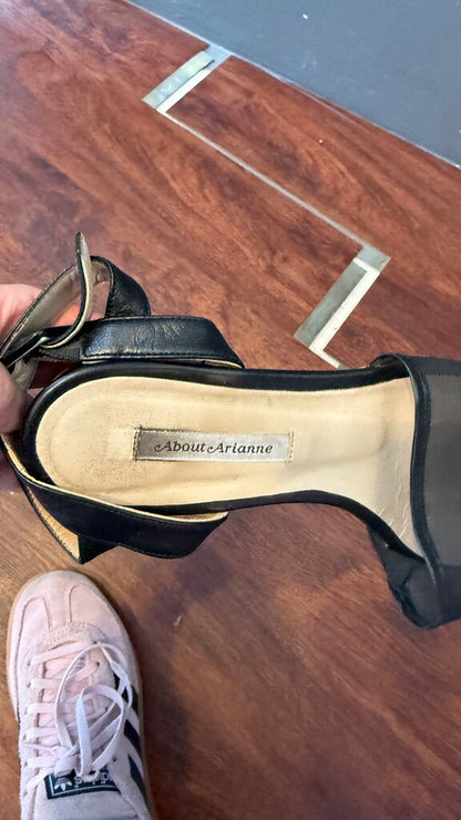 Mesh Mini Block Heel Sandals