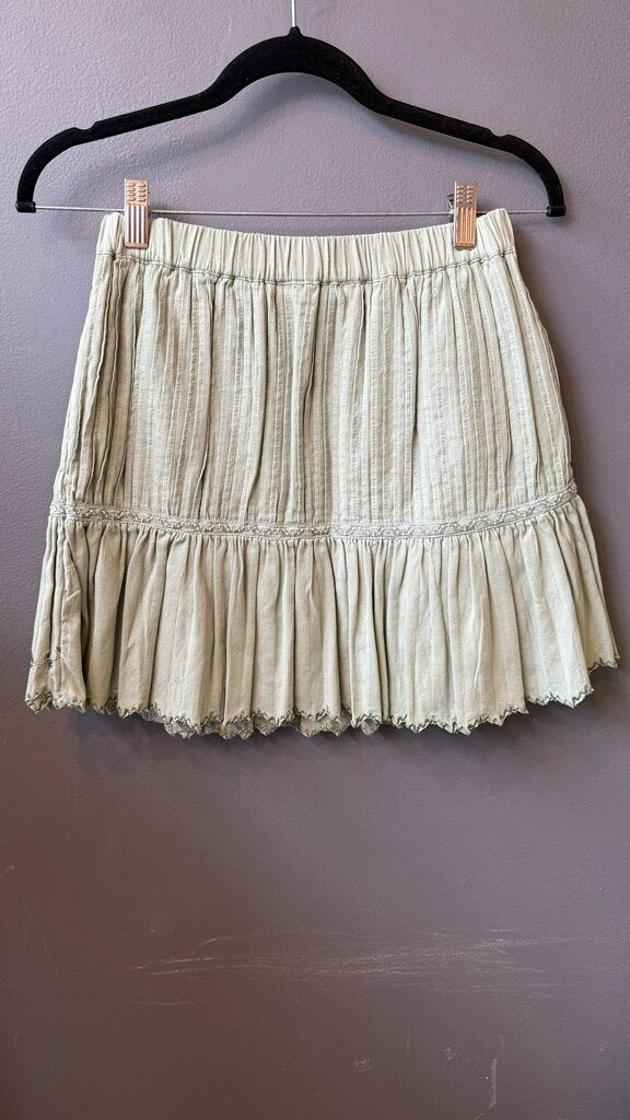 Ruffle Embroidered Mini Skirt