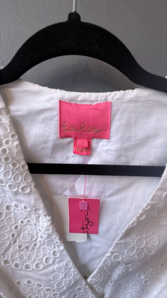 Eyelet Long Sleeve Dress