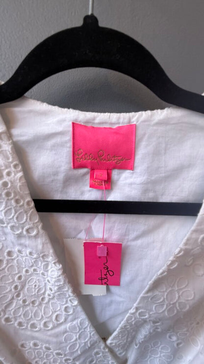 Eyelet Long Sleeve Dress