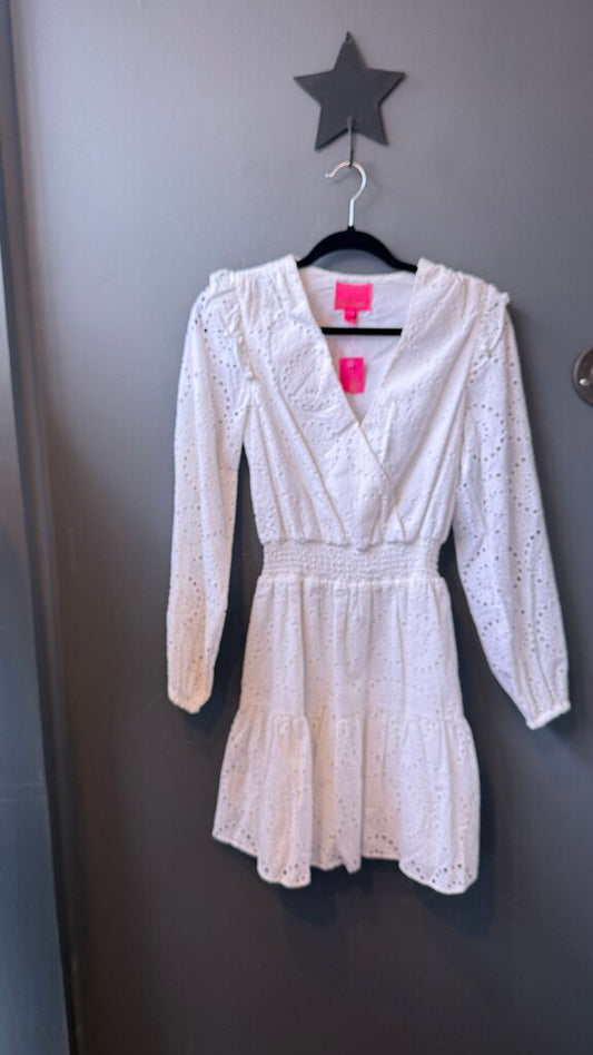 Eyelet Long Sleeve Dress