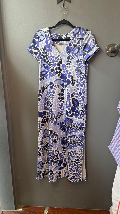V neck Short Sleeve Maxi Dress