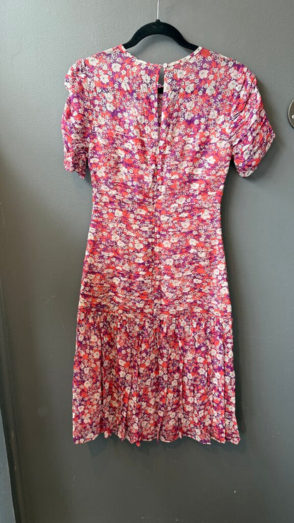 Silk Pleated Sheath Midi Dress