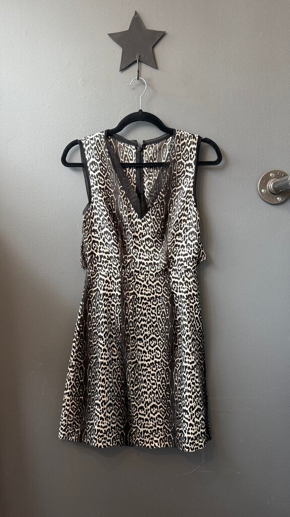 Silk Leopard Back Opening Dress