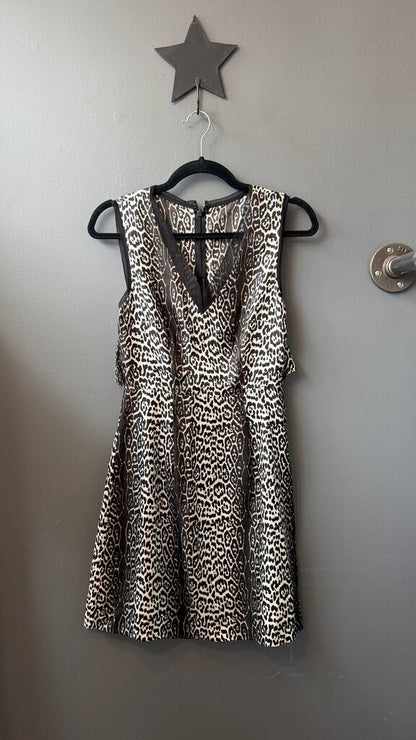 Silk Leopard Back Opening Dress