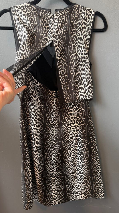 Silk Leopard Back Opening Dress