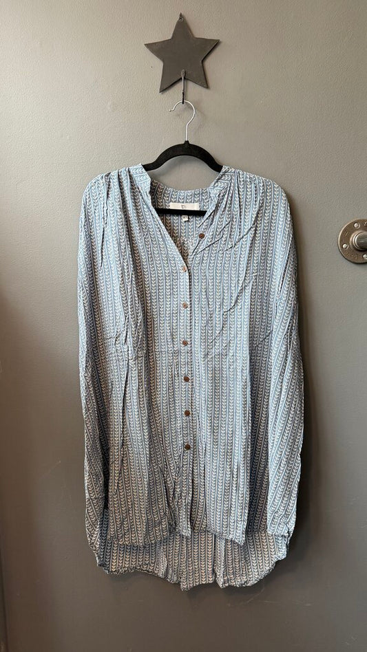 Wide Button Front Shift Dress