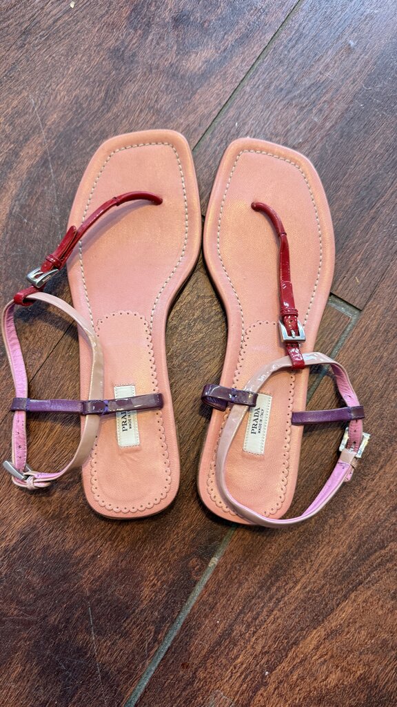 T Strap Leather Sandals