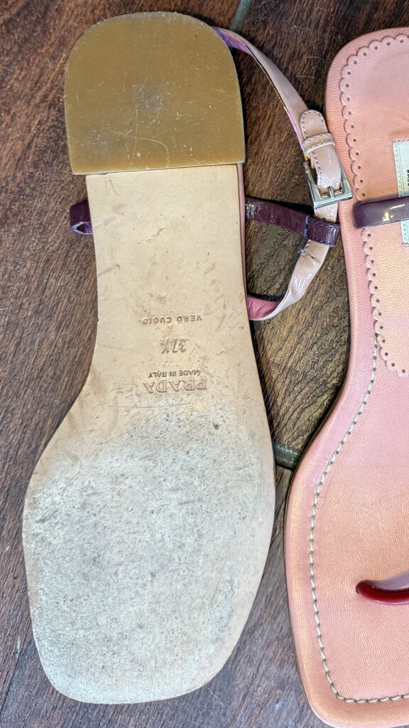 T Strap Leather Sandals