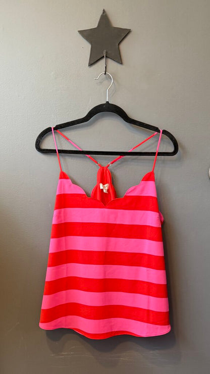 Stripe Scallop Racerback Tank