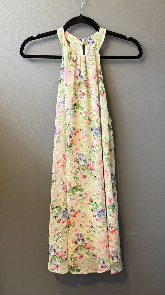 High Neck Floral Swing Dress