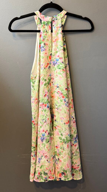 High Neck Floral Swing Dress