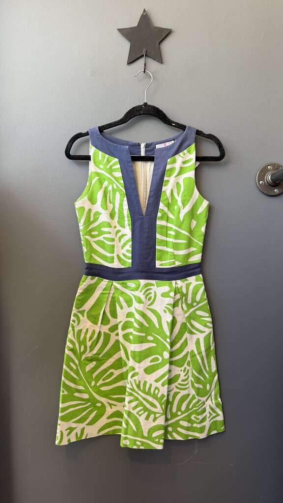 Woven Split Neck Fit Flare Dress