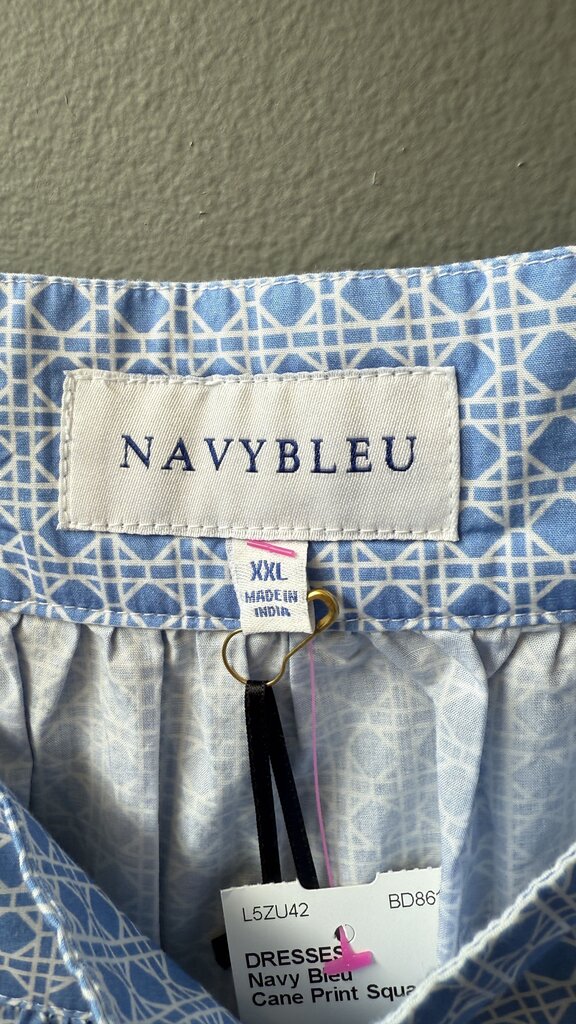 Cane Print Square Neck Shift Dress