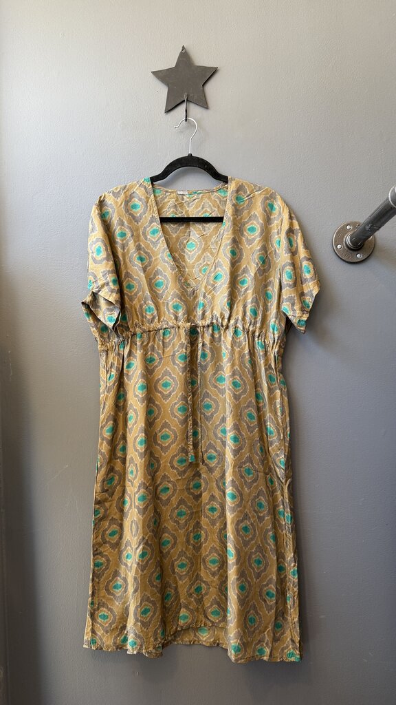 Silk Drawstring Midi Caftan