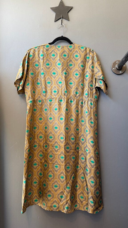 Silk Drawstring Midi Caftan