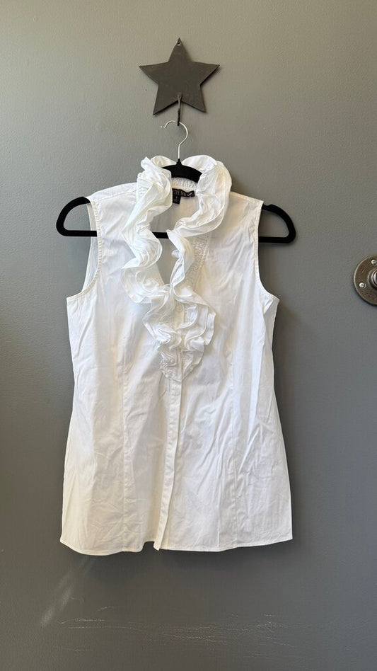 Ruffle Neck Sleeveless Blouse