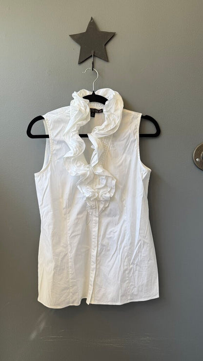 Ruffle Neck Sleeveless Blouse