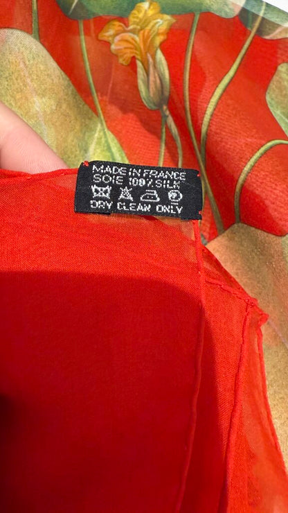 Les Capucines Silk Scarf 90 cm