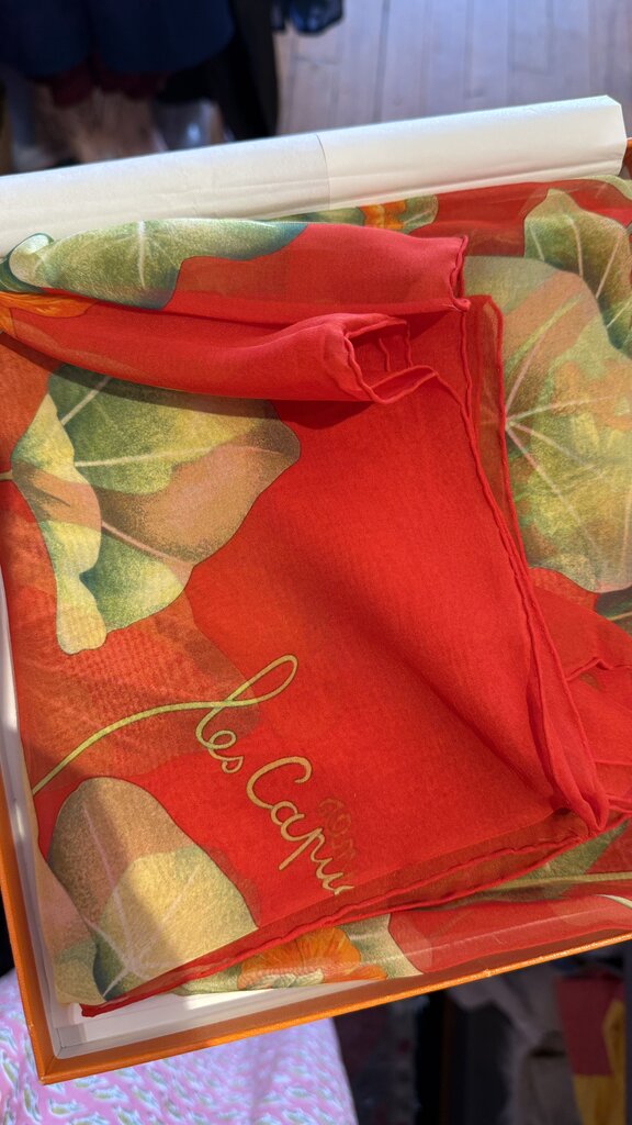 Les Capucines Silk Scarf 90 cm
