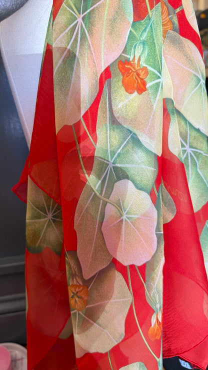 Les Capucines Silk Scarf 90 cm