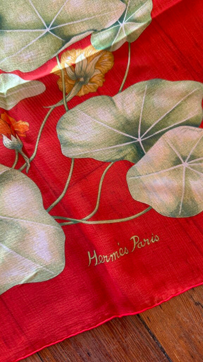 Les Capucines Silk Scarf 90 cm