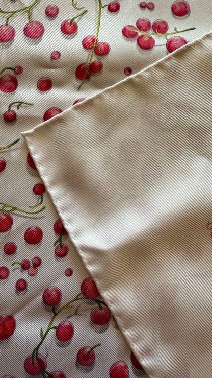Red Berries Silk Scarf 90 cm